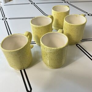 Dysart Pottery Coffee Mugs Yellow‎ Speckled Ceramic Handmade